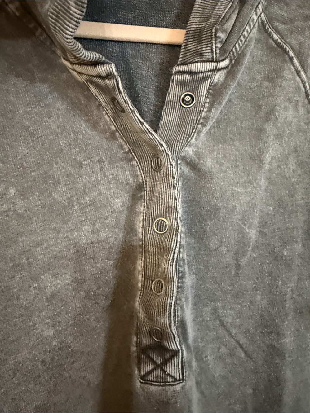 Jane and Delancey Washed Gray Black Sweatshirt Hoodie Pullover Sz 1X like new - Picture 3 of 5
